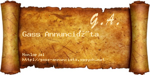 Gass Annunciáta névjegykártya